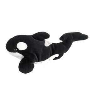 Vintage Y2K Sea World Shamu Black Orca Killer Whale 8" Stuffed Animal Plush